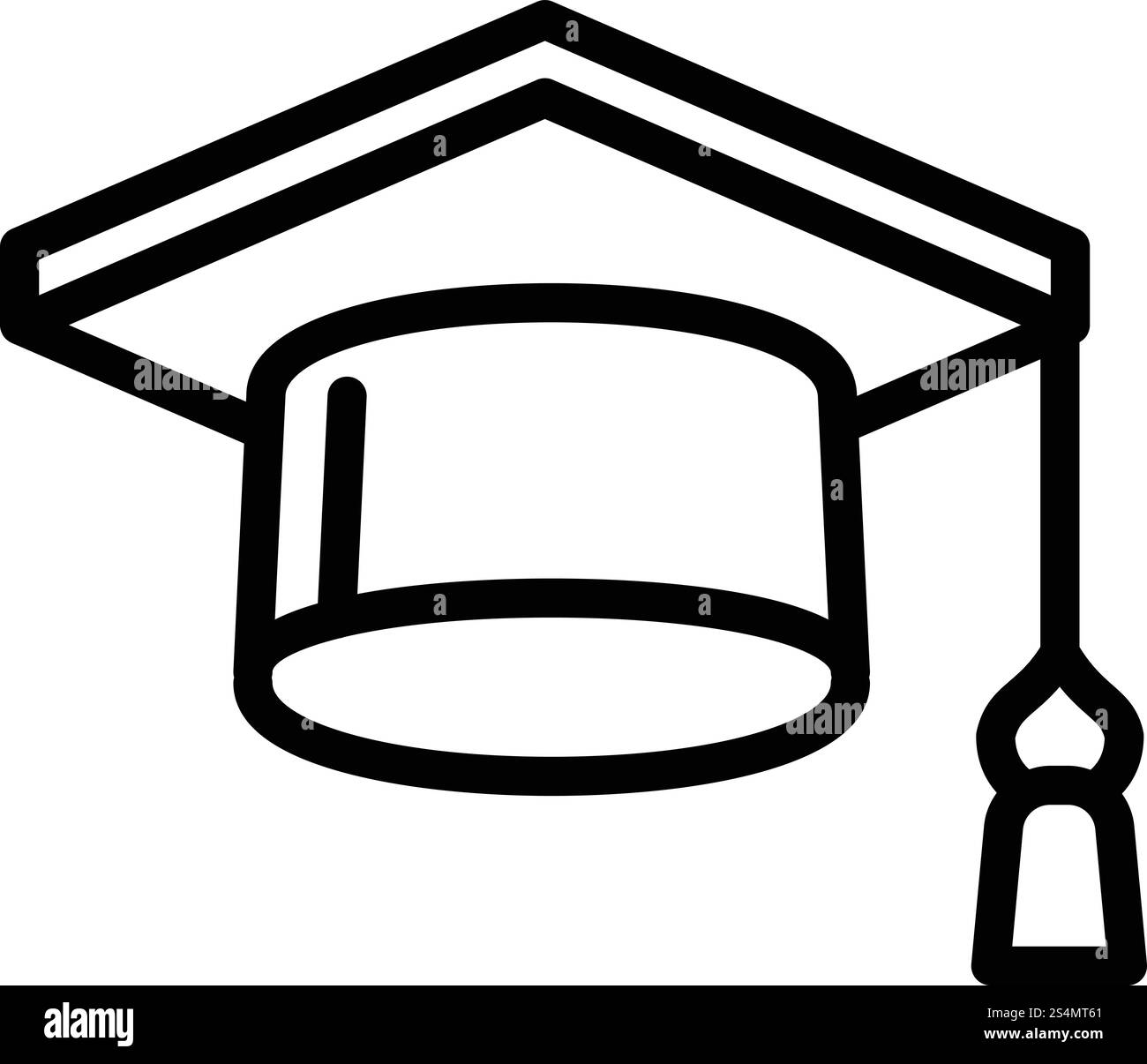Square academic cap icon. Outline square academic cap vector icon for ...