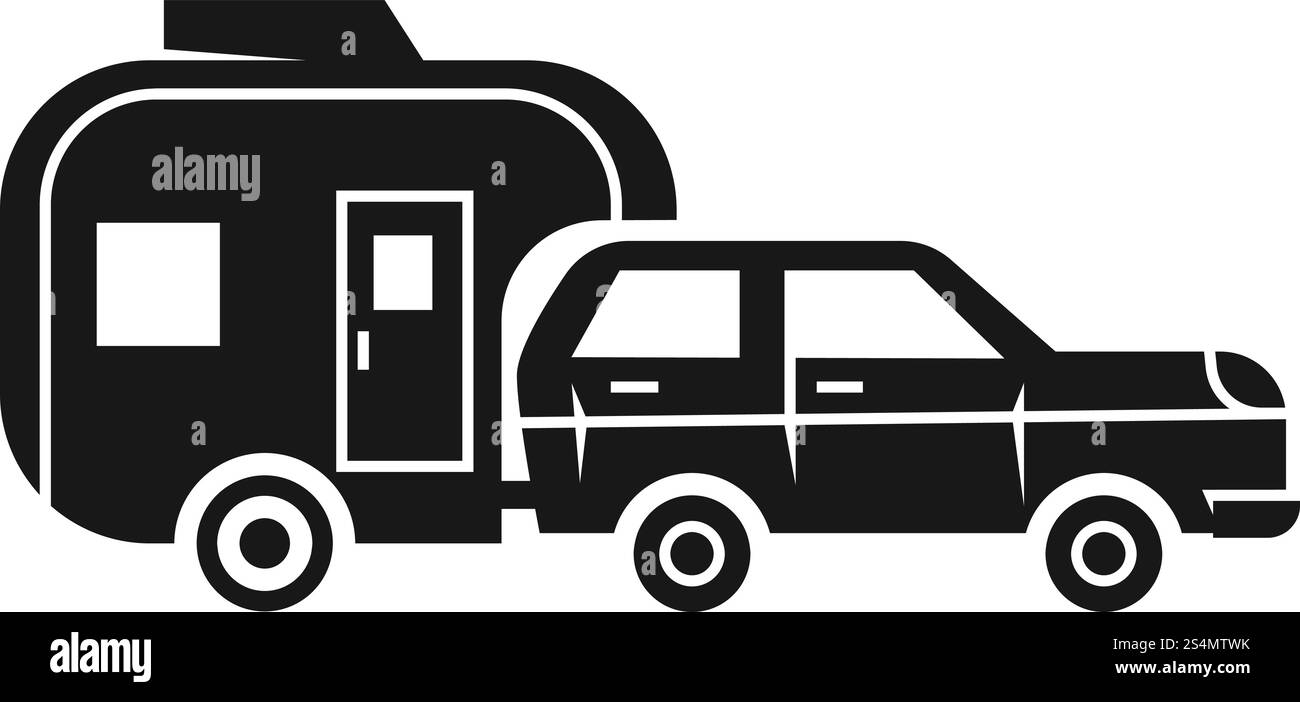 Vacation car trailer icon. Simple illustration of vacation car trailer ...