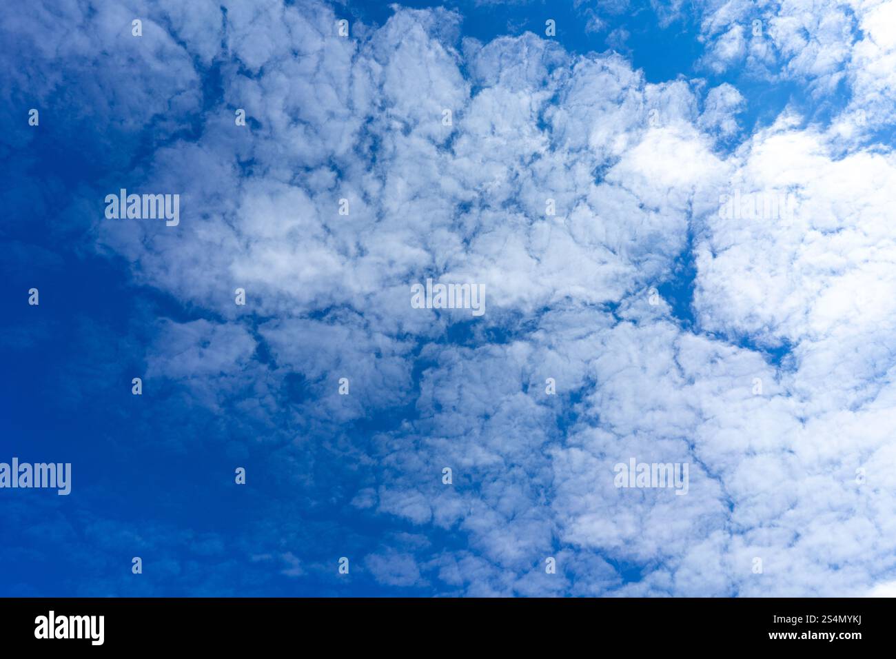 blue sky with cumulus clouds texture background Stock Photo