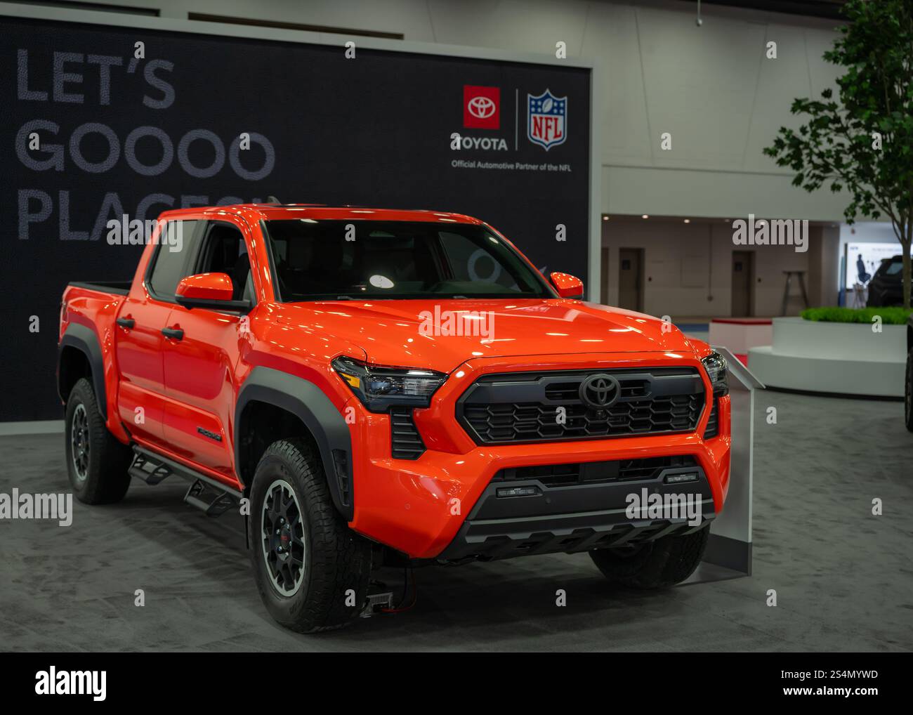 DETROIT, MI/USA - JANUARY 10, 2025: A 2024 Toyota Tacoma TRD truck ...