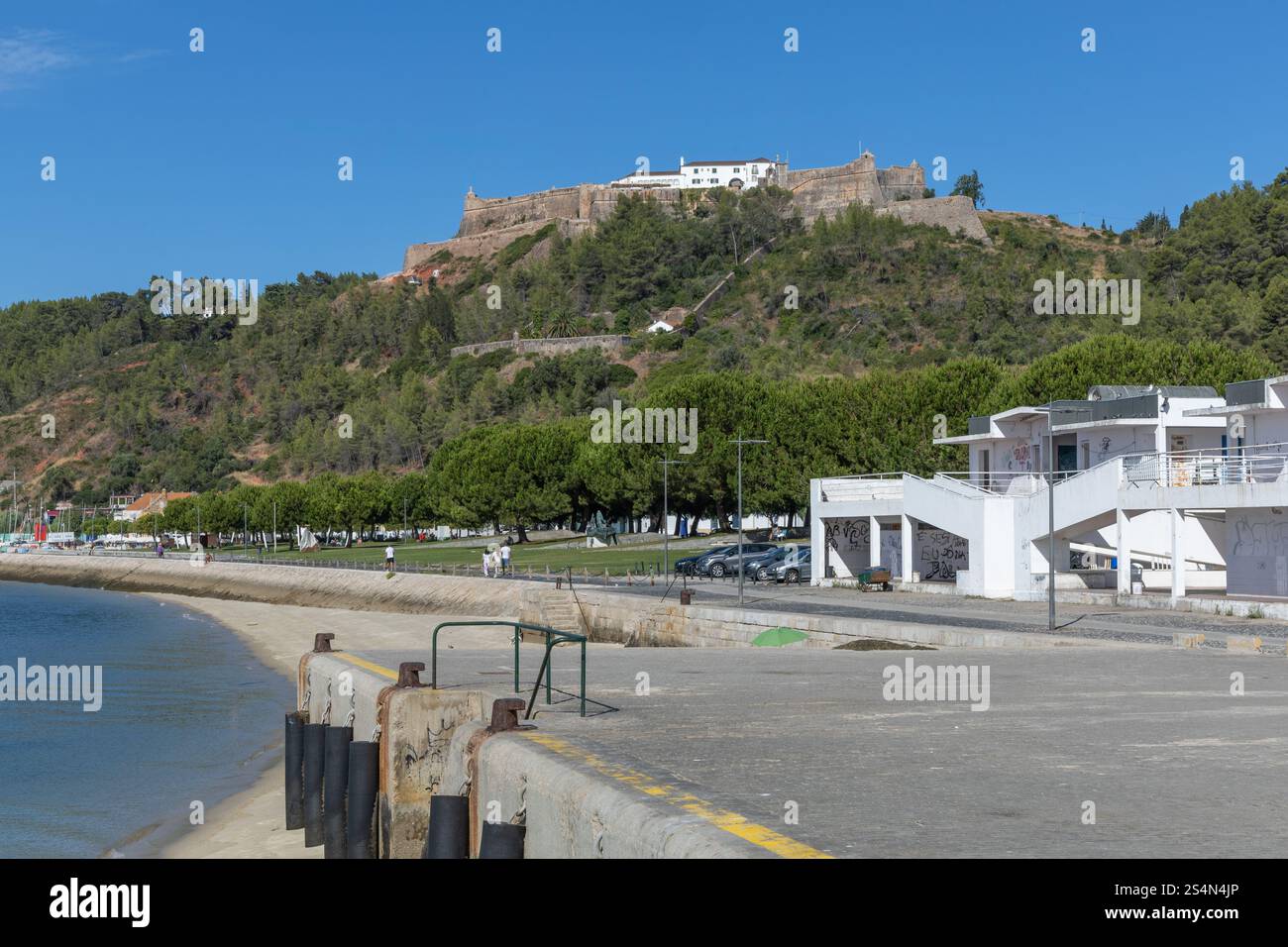Setubal, Portugal. 11 August 2023. Forte de São Filipe Setubal. The Fort of São Filipe de Setúbal, also referred to as the São Filipe Castle or the Sã Stock Photo