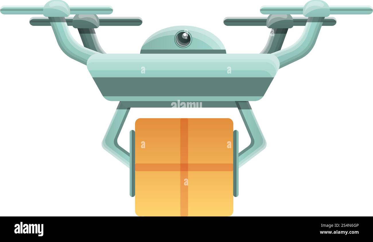Drone parcel delivery icon. Cartoon of drone parcel delivery vector ...