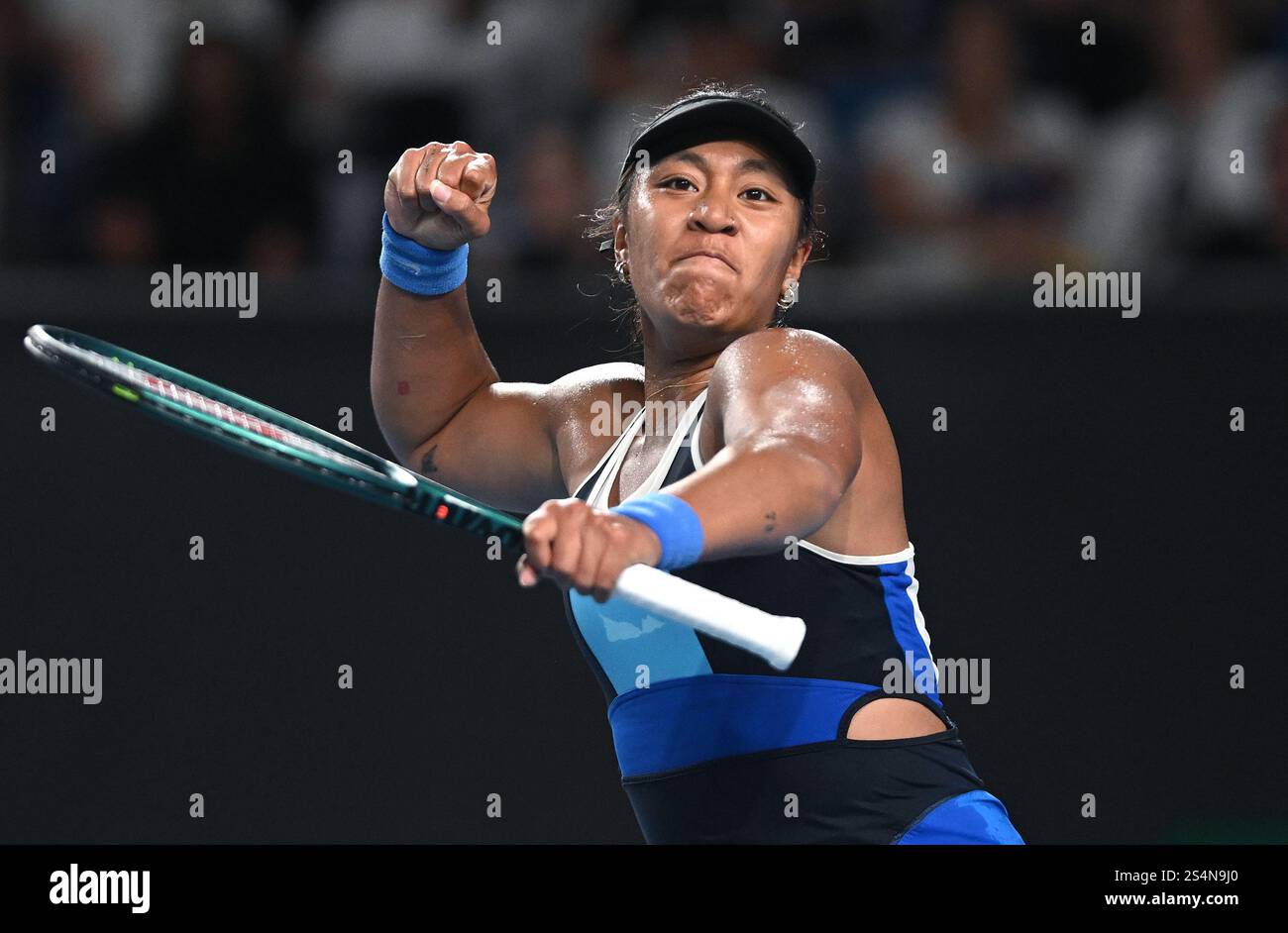 Destanee Aiava of Australia celebrates after winning the 2nd set during