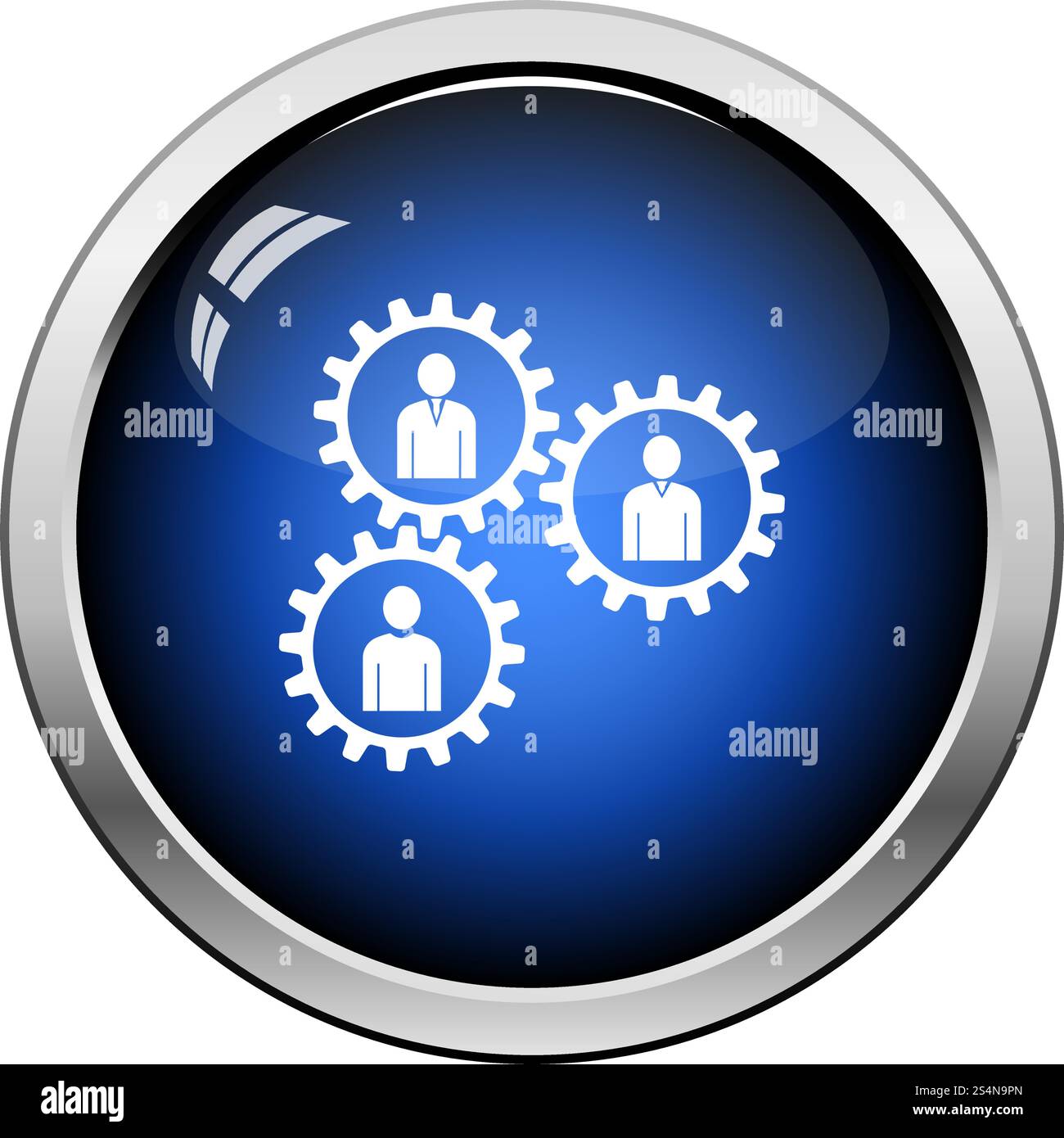 Teamwork Icon. Glossy Button Design. Vector Illustration Stock Vector ...