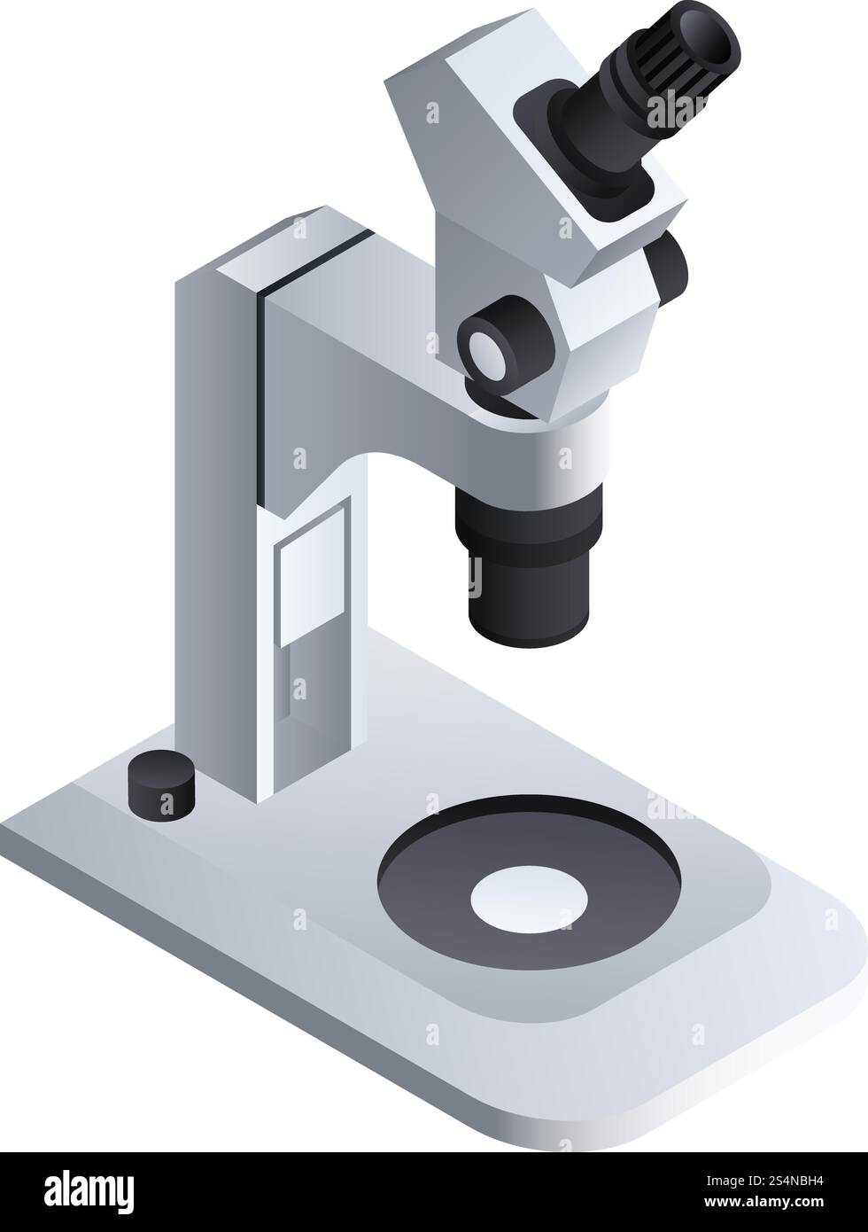 Microscope icon. Isometric of microscope vector icon for web design isolated on white background. Microscope icon, isometric style Stock Vector
