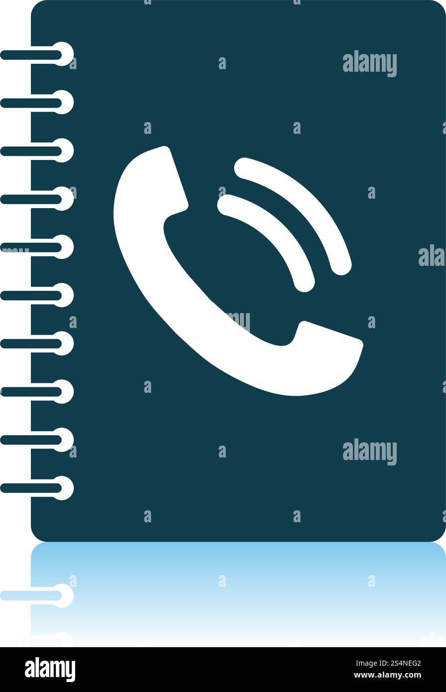 Phone Book Icon. Shadow Reflection Design. Vector Illustration Stock ...
