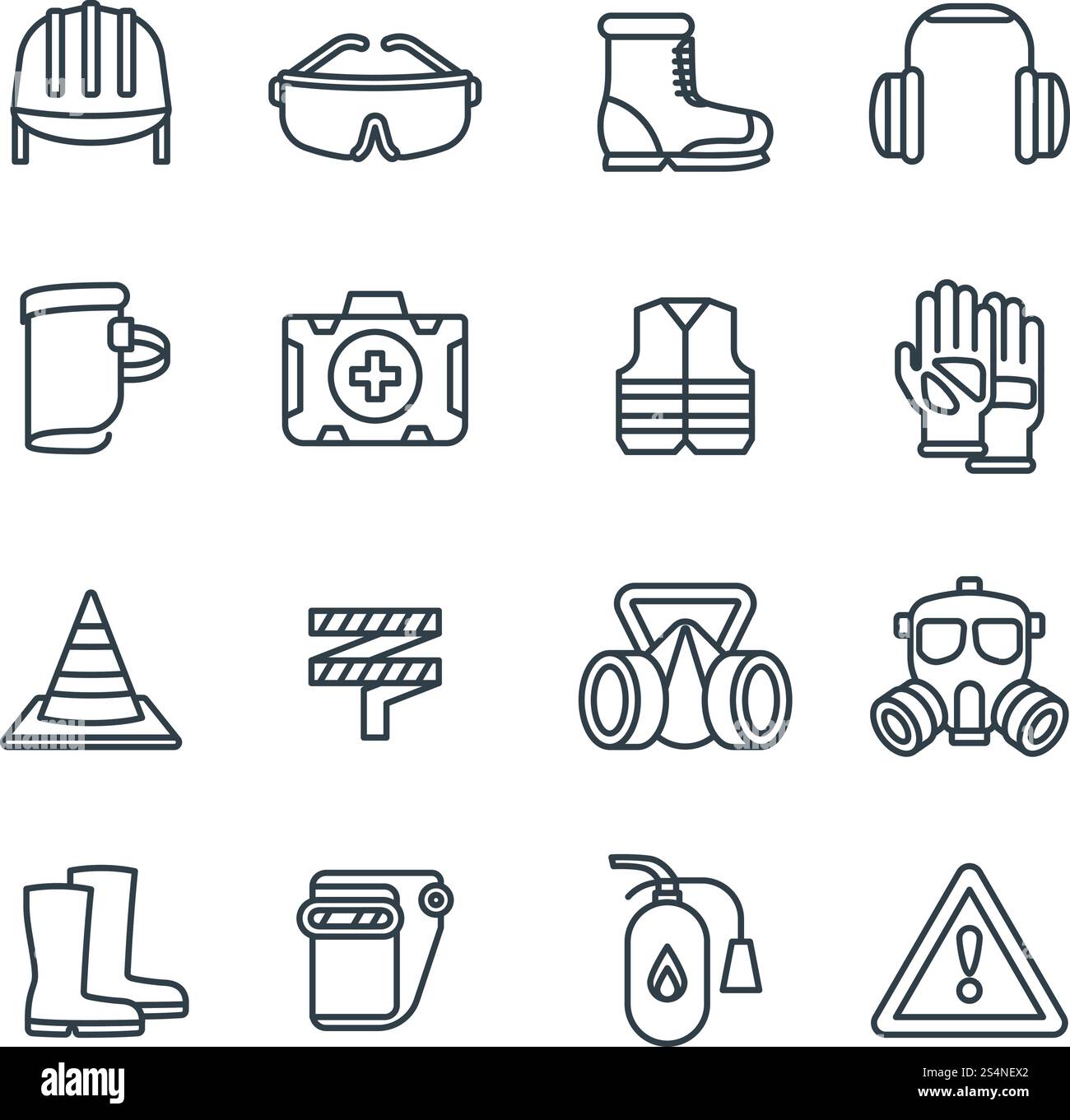Personal protection line icons Cut Out Stock Images & Pictures - Alamy