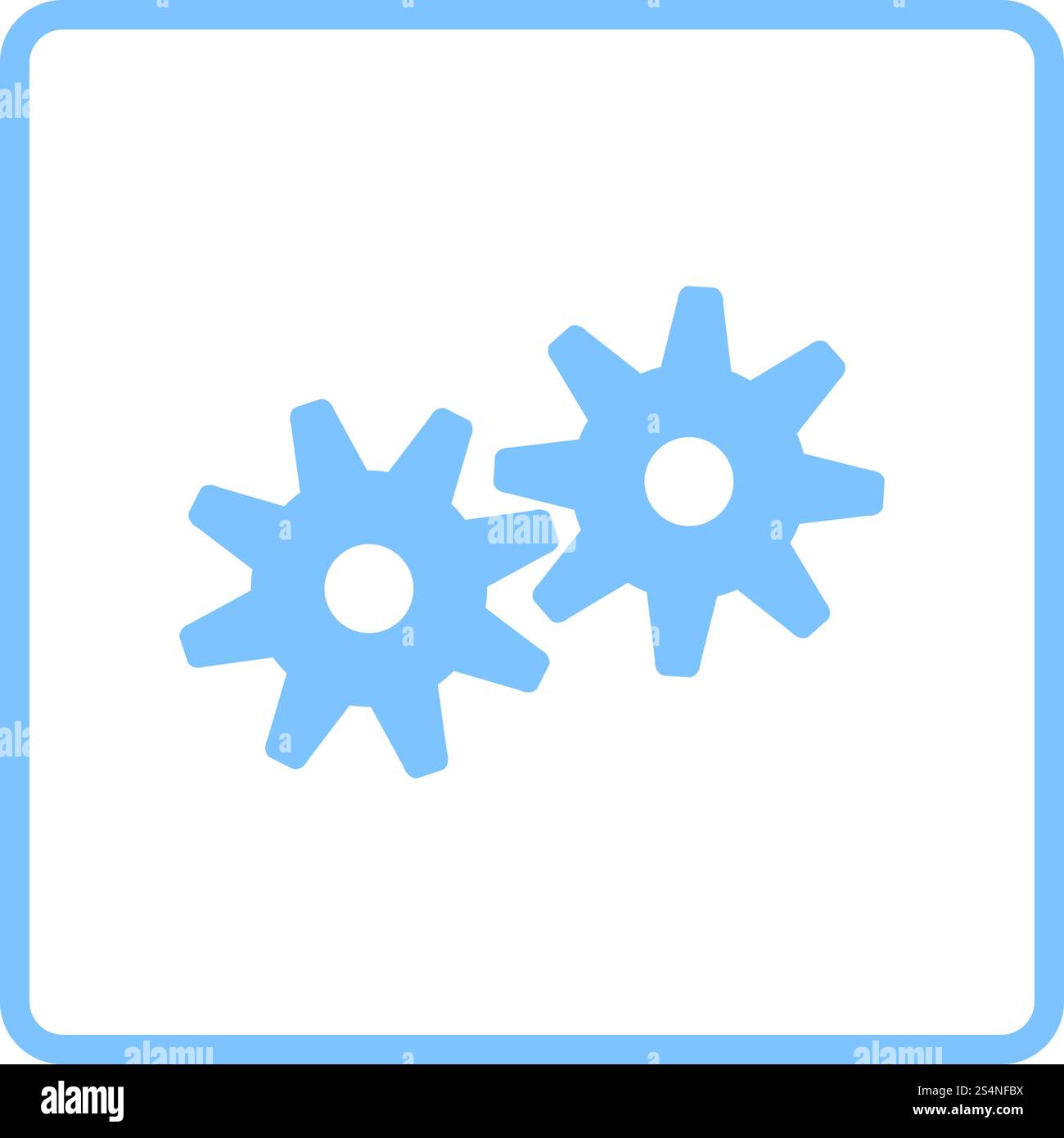 Gears Icon. Blue Frame Design. Vector Illustration Stock Vector Image ...