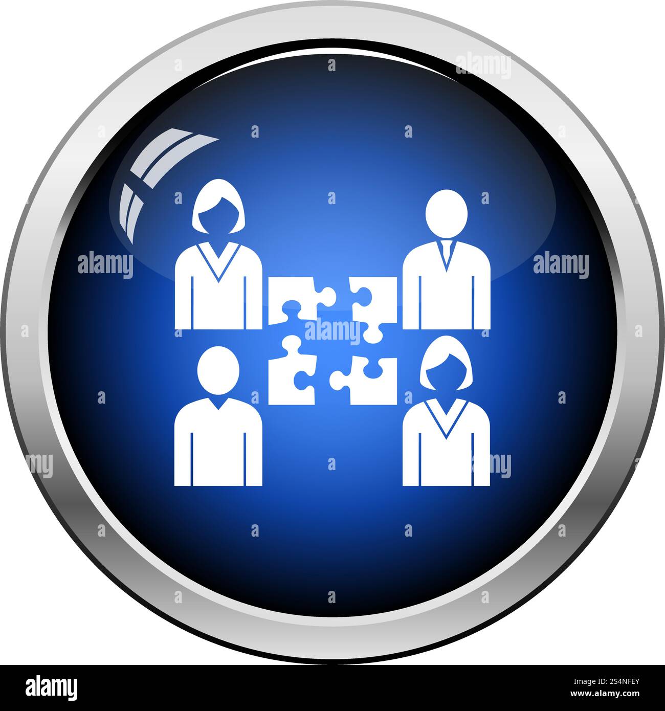 Corporate Team Icon. Glossy Button Design. Vector Illustration Stock ...