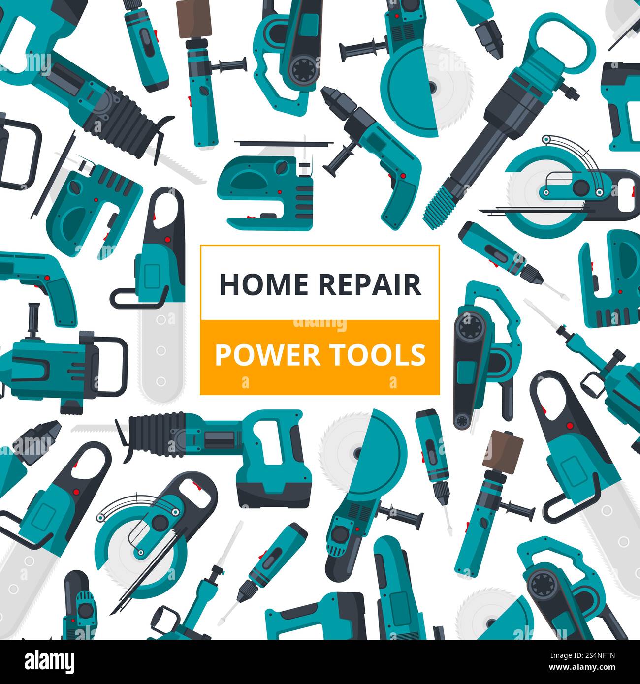 Poster for electrical tools market. Vector pictures set. Electric ...