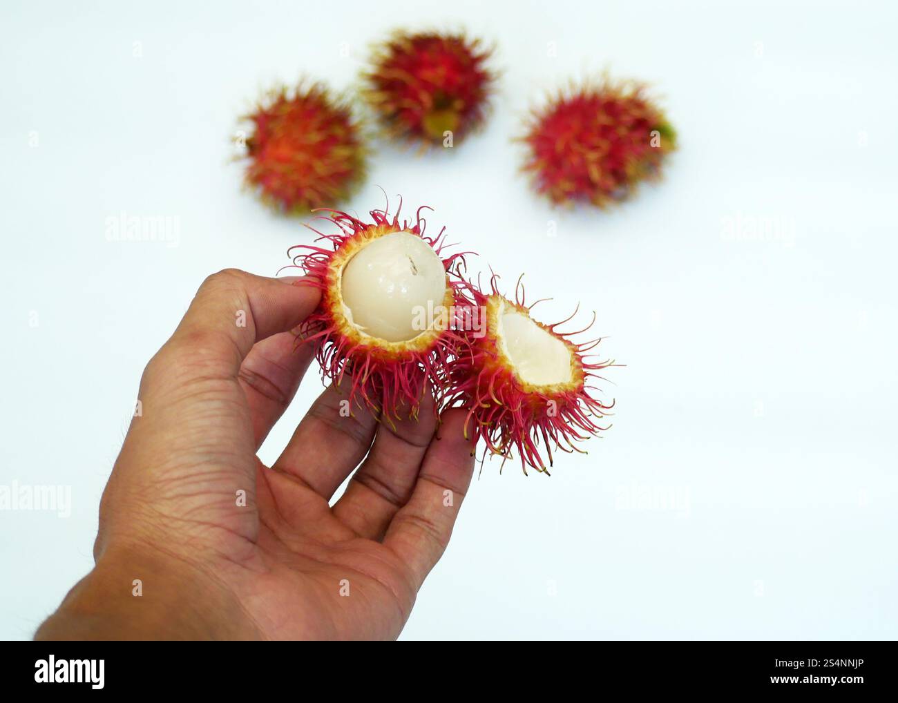 Hand holding peeled rambutan fruit hi-res stock photography and images ...