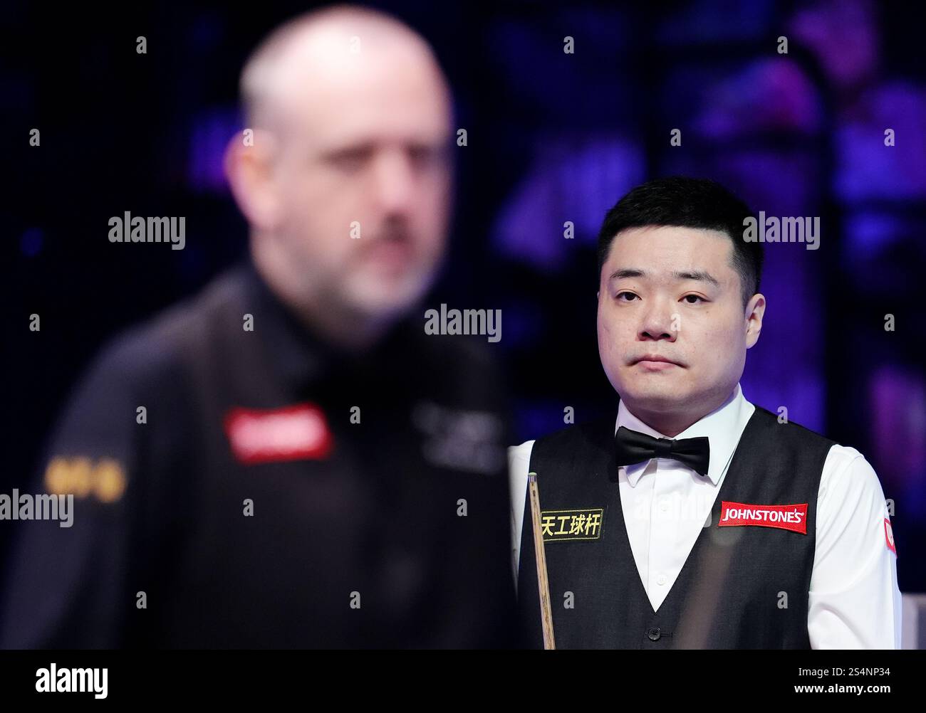 Ding Junhui (right) during his match against Mark Williams on day two