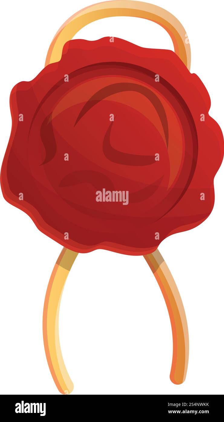 Postal sealing wax icon. Cartoon of postal sealing wax vector icon for web design isolated on white background. Postal sealing wax icon, cartoon style Stock Vector