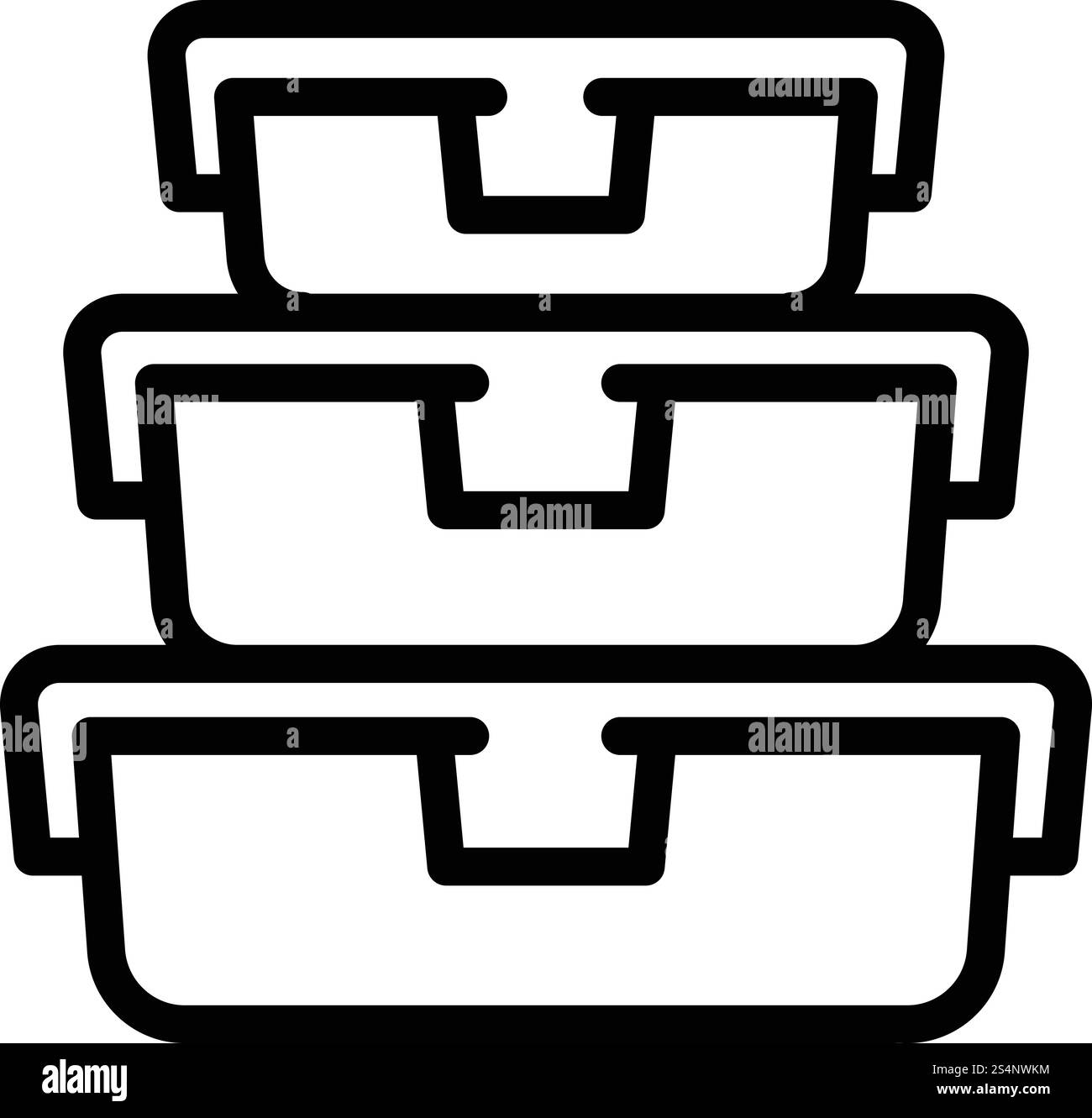 Stack of lunchbox icon. Outline stack of lunchbox vector icon for web ...