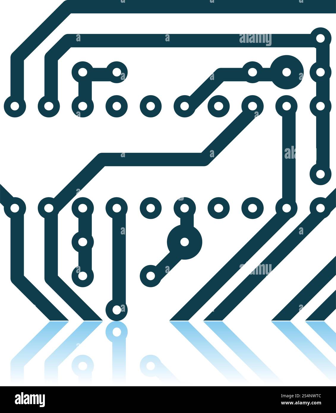 Circuit Board Icon. Shadow Reflection Design. Vector Illustration Stock ...