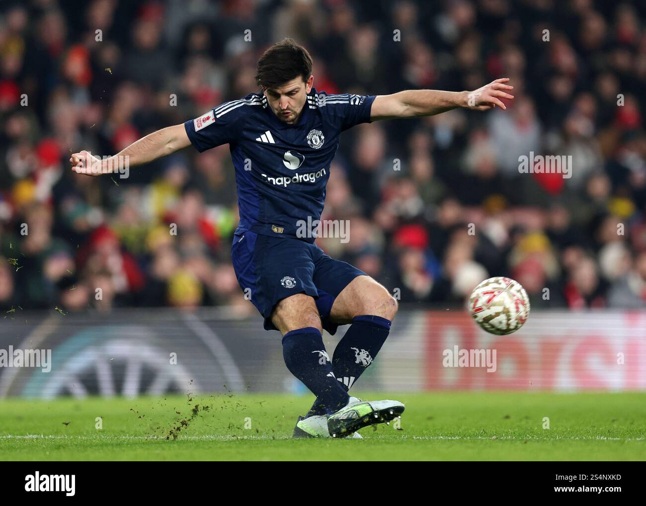 London, England, 12th January 2025. Manchester United’s Harry Maguire