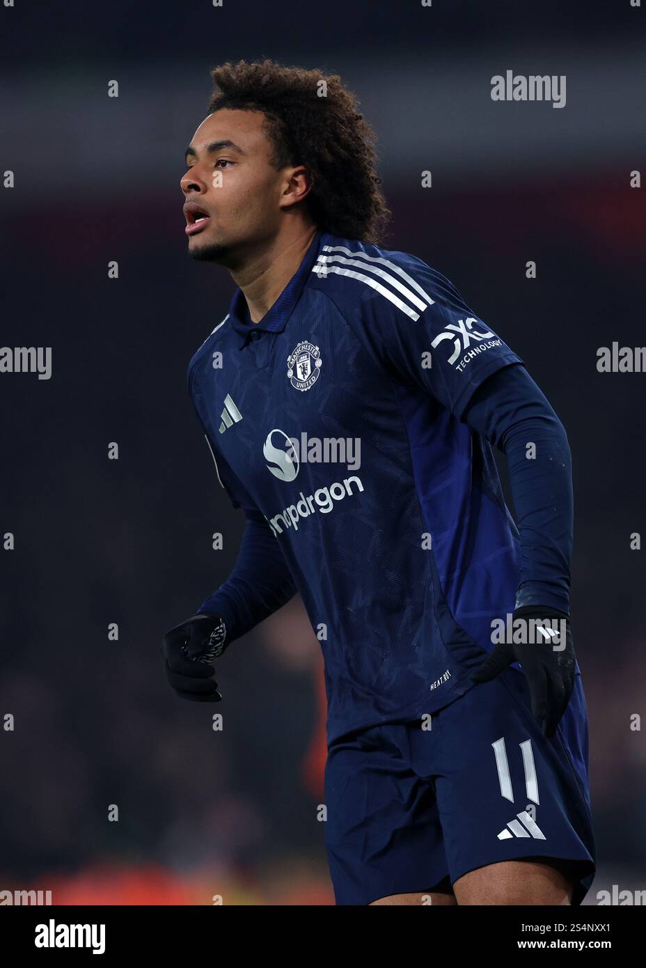 London, England, 12th January 2025. Manchester United's Joshua Zirkzee
