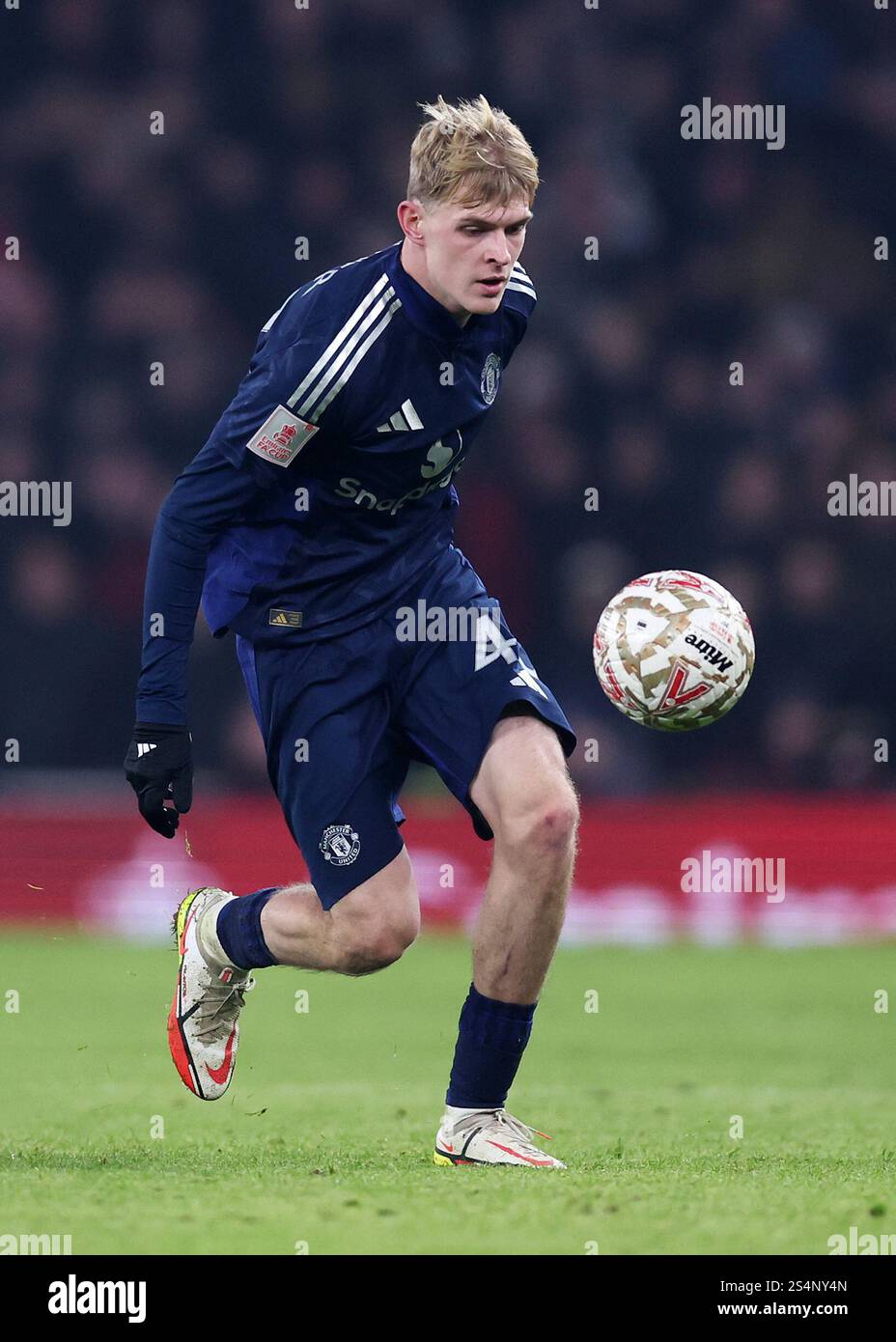 London, England, 12th January 2025. Manchester United's Toby Collyer