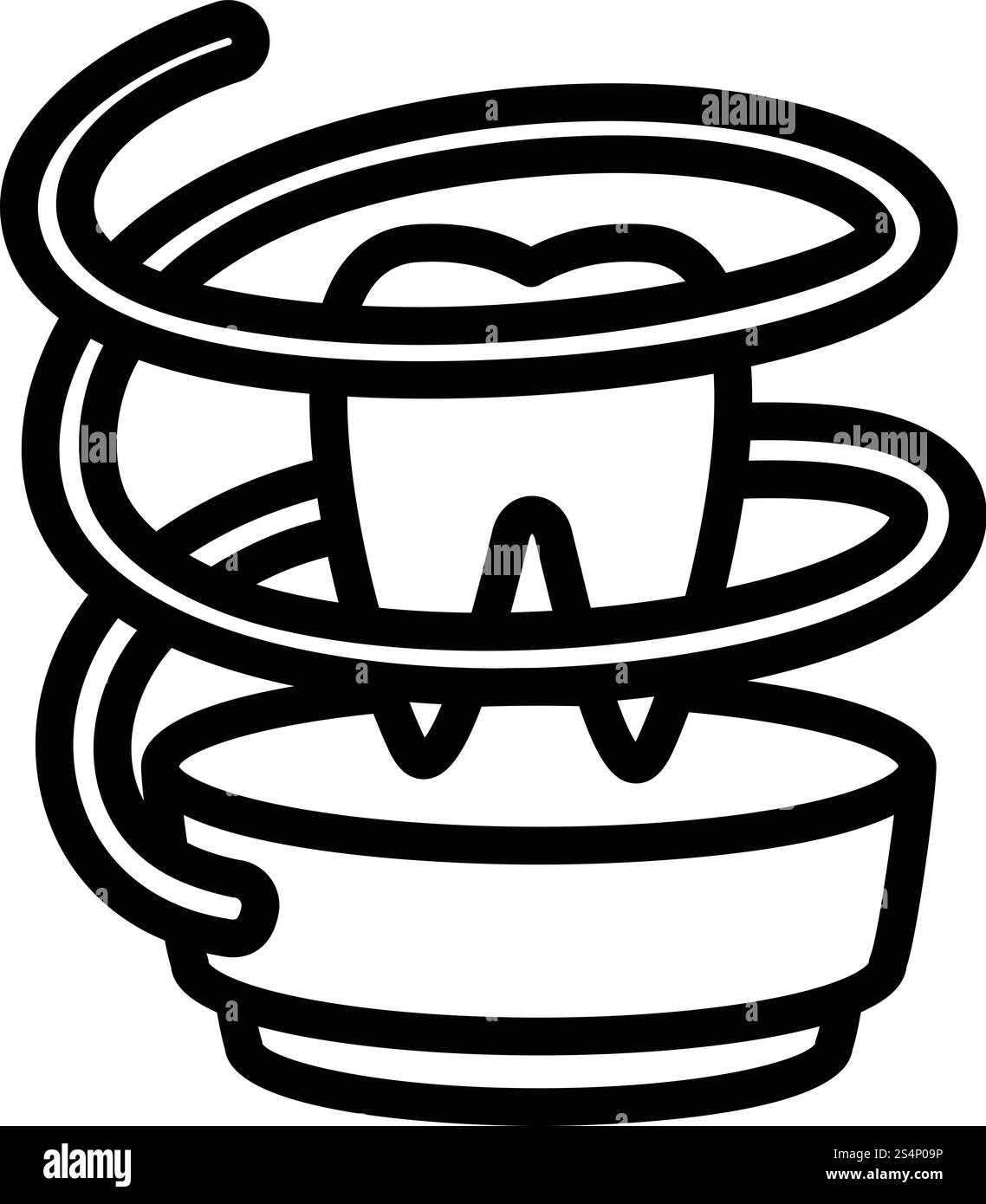 Dental floss icon. Outline dental floss vector icon for web design