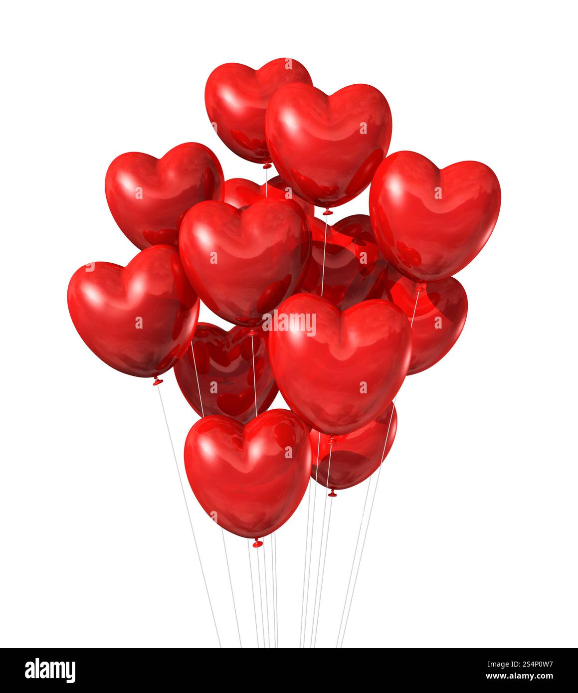 red heart shaped balloons isolated on white. valentines day symbol. red ...