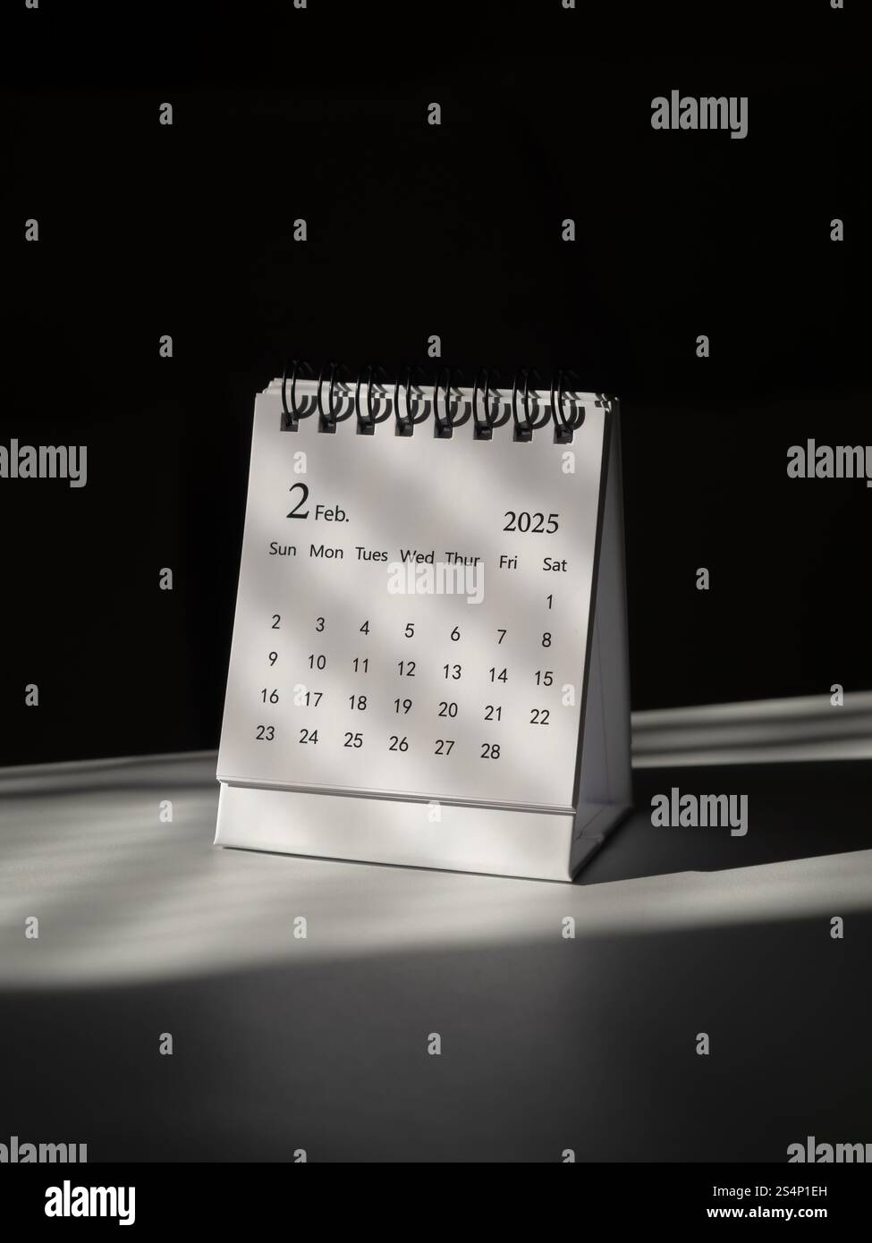 A minimalist February 2025 desk calendar for planning and reminder ...