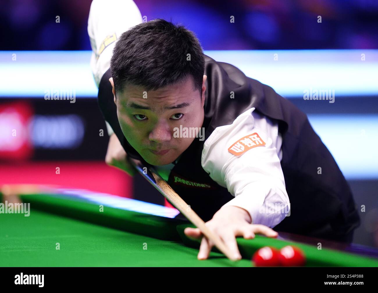 Ding Junhui in action during his match against Mark Williams on day two