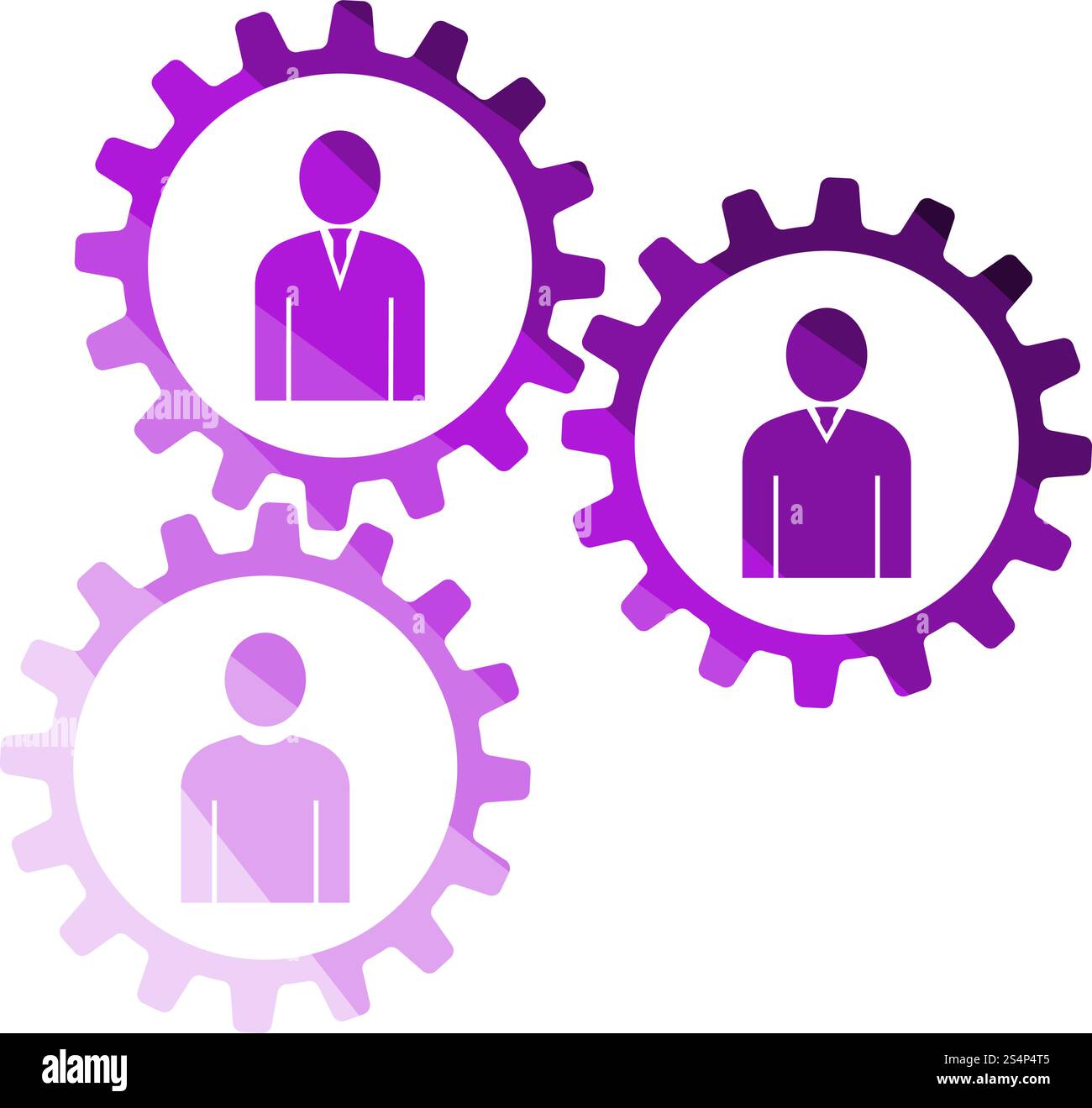 Teamwork Icon. Flat Color Ladder Design. Vector Illustration Stock ...