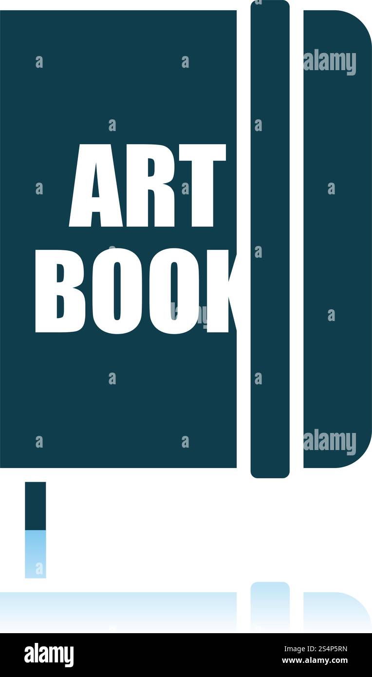Sketch Book Icon. Shadow Reflection Design. Vector Illustration. Stock Vector