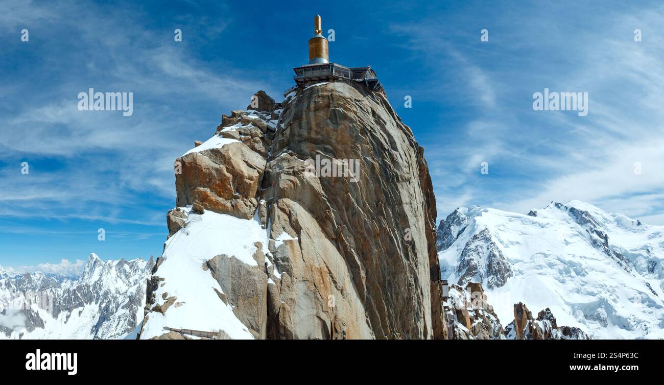 The mountain top station of the Aiguille du Midi in Chamonix, France ...