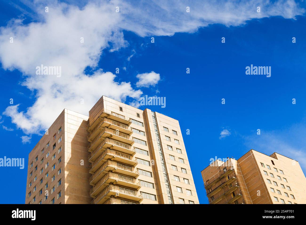 brick municipal house under blue sky at summer Stock Photo - Alamy