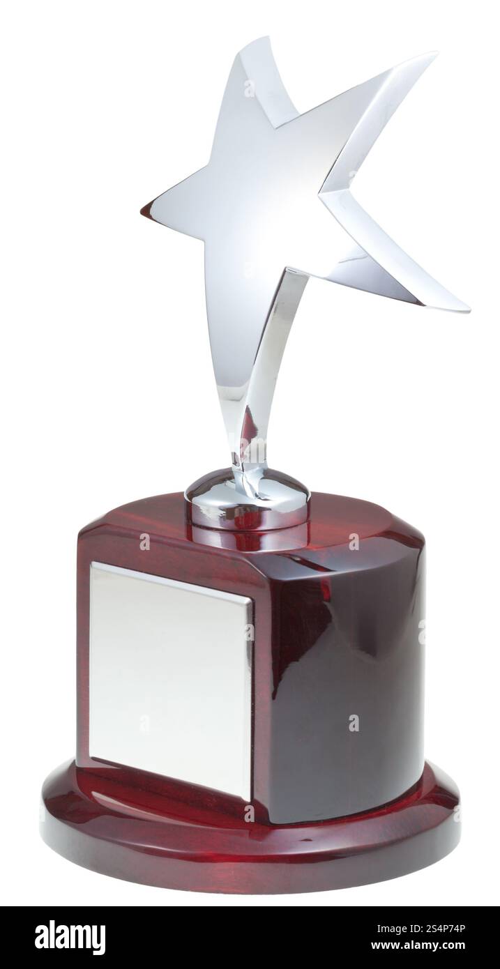 silver star award isolated on the white background Stock Photo