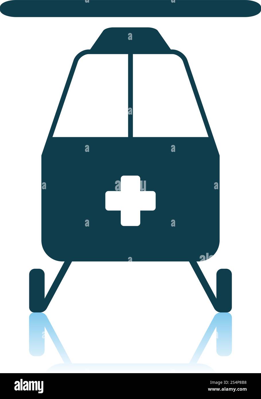 Medevac Icon. Shadow Reflection Design. Vector Illustration. Stock Vector