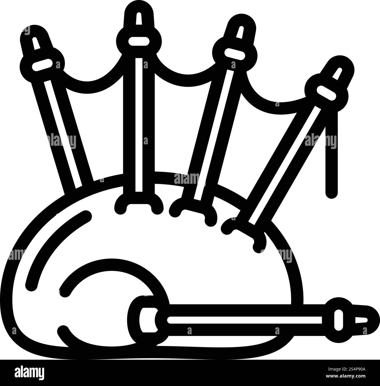 Bagpipes old icon. Outline bagpipes old vector icon for web design