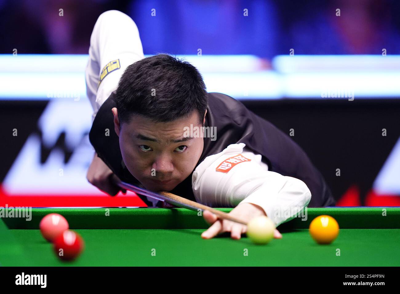 Ding Junhui in action during his match against Mark Williams on day two