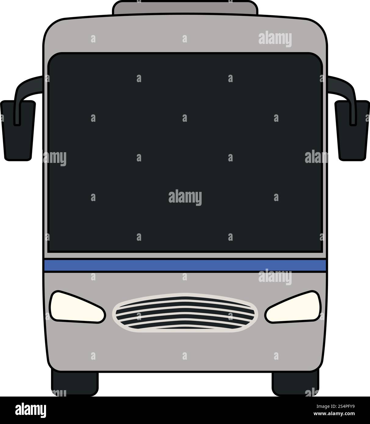 Tourist Bus Icon. Outline With Color Fill Design. Vector Illustration ...