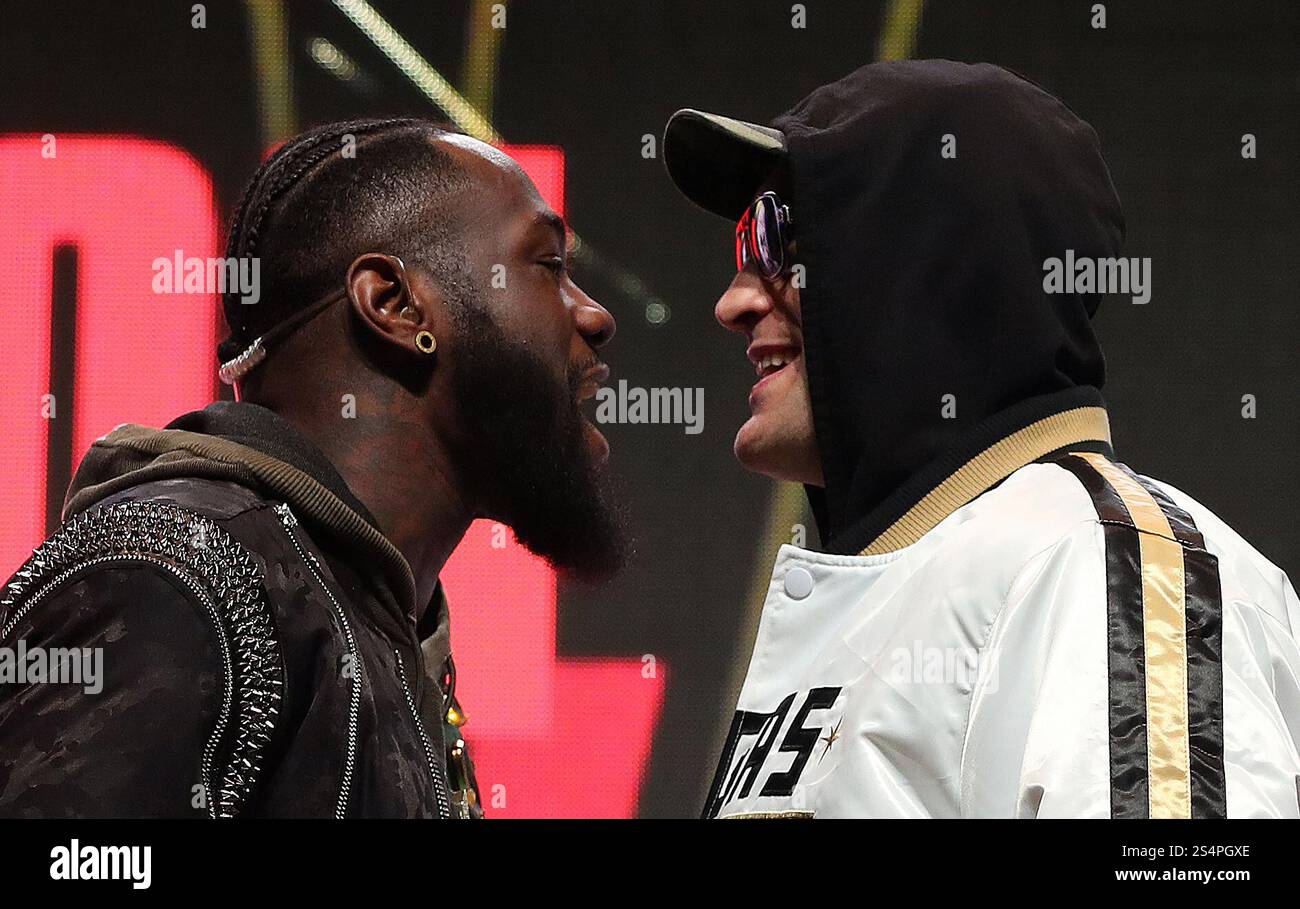 File photo dated 19022020 of Deontay Wilder and Tyson Fury. Tyson