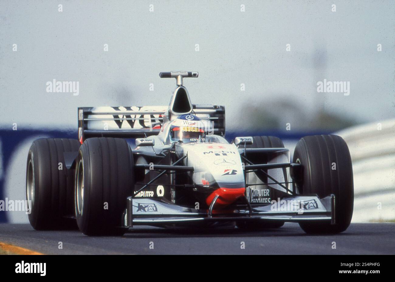 Finnish F1 Racing Driver Mika Hakkinen On McLaren Mercedes At Japanese 