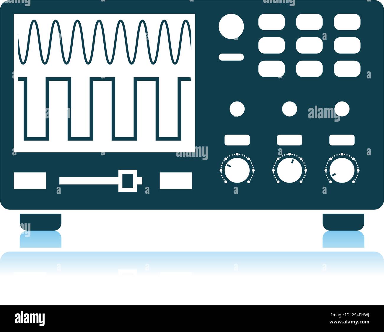 Oscilloscope Icon. Shadow Reflection Design. Vector Illustration Stock ...