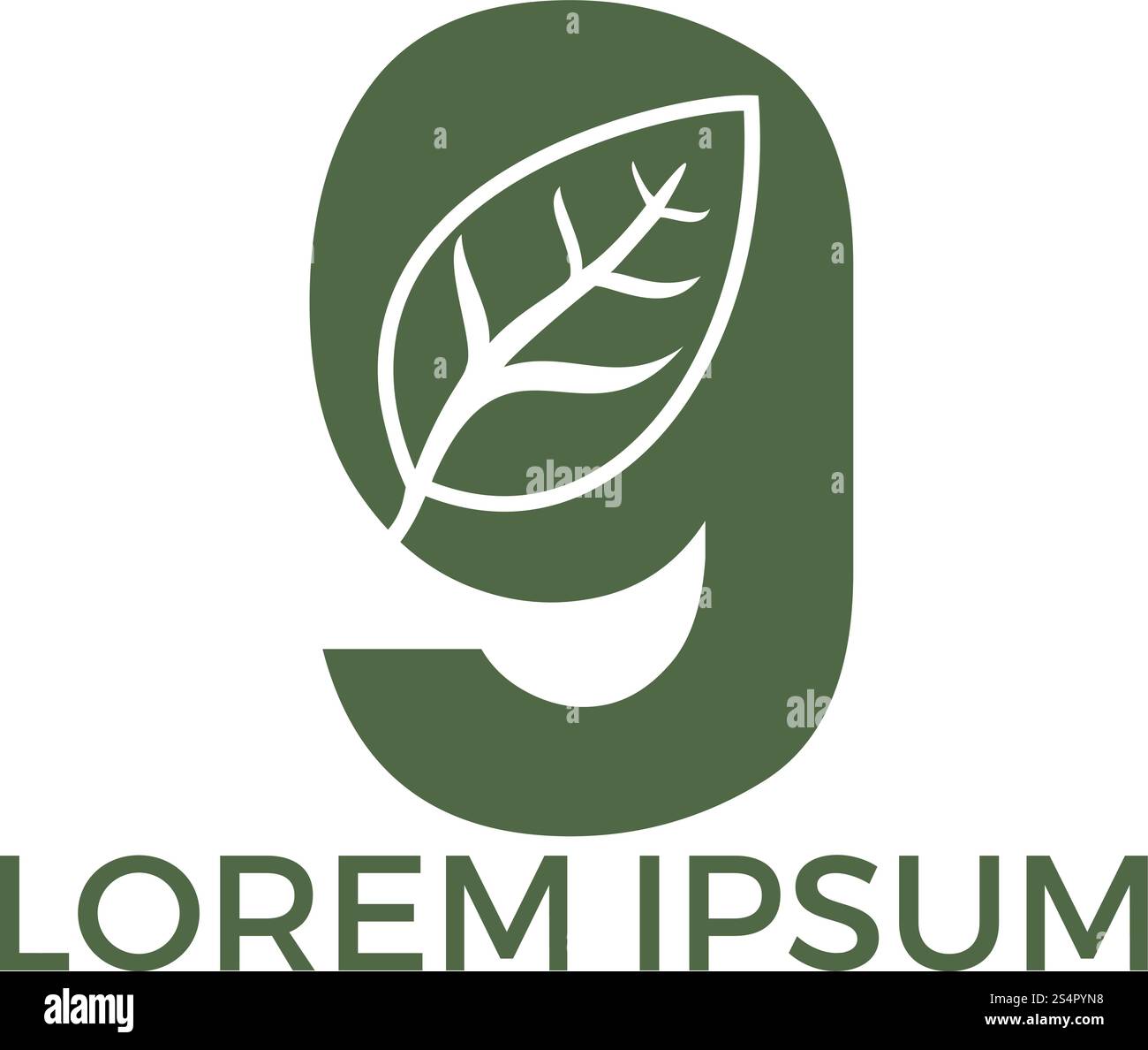 Letter G with leaf logo template vector. Green initial G logo design ...