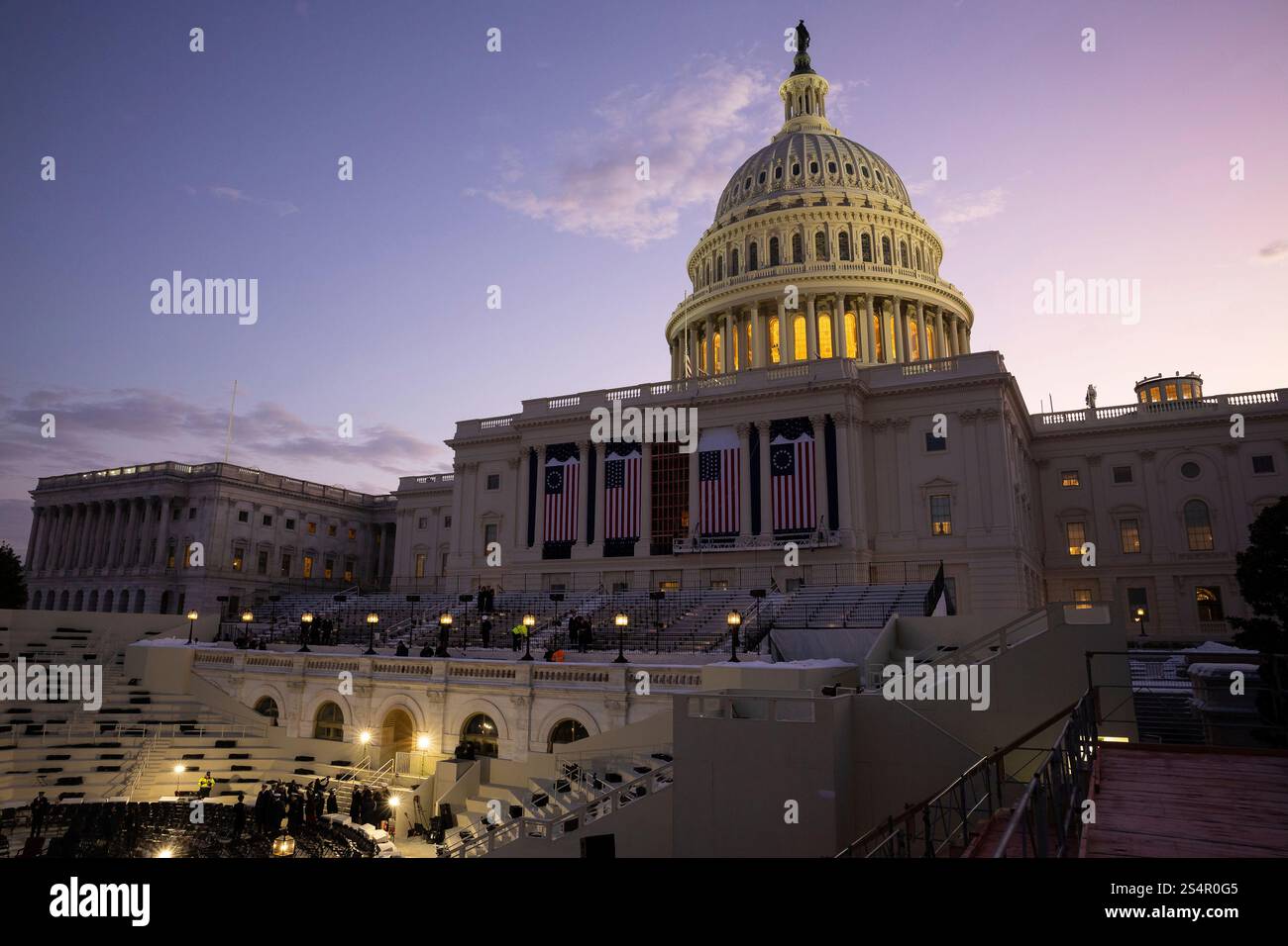 The U.S. Capitol building is seen during a dress rehearsal for the