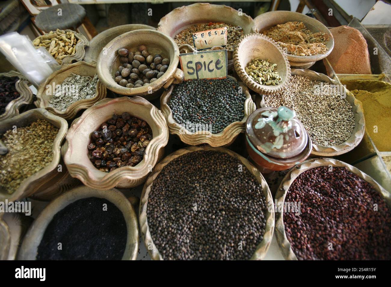 the Market or Souq in the city of Aqaba on the red sea in Jordan in the ...