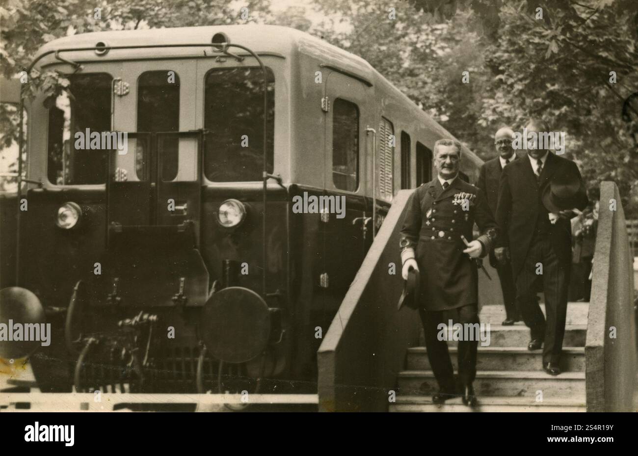 Nicholas Horthy Hungarian Regent Nicolas de Horthy leaving the LEL Diesel motor ...