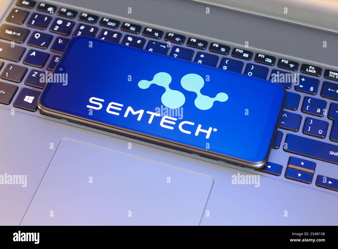 In this photo illustration, the Semtech Corporation logo is seen ...