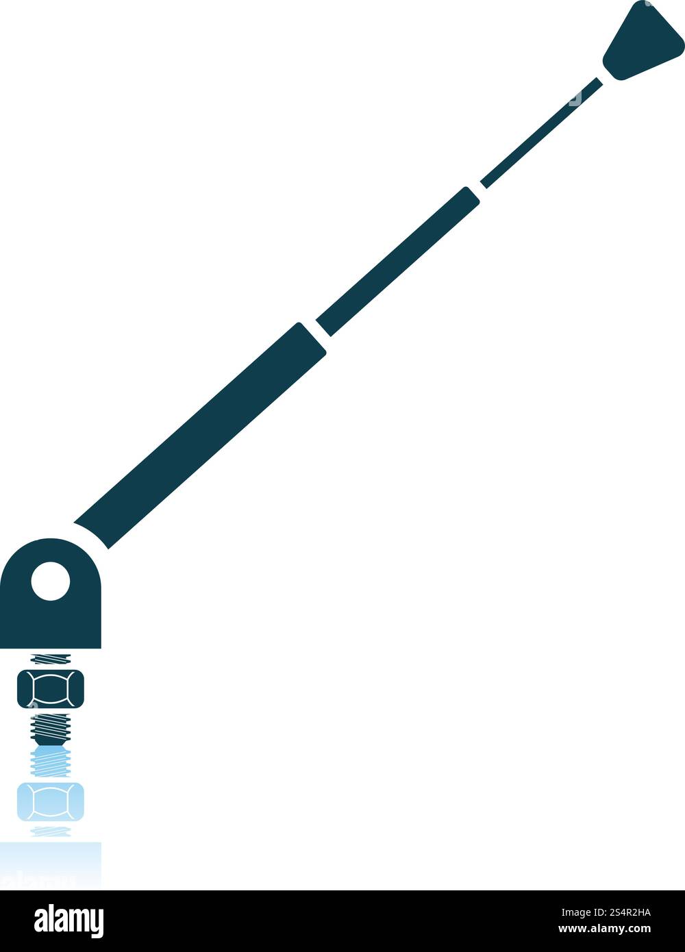 Radio Antenna Component Icon. Shadow Reflection Design. Vector Illustration. Stock Vector