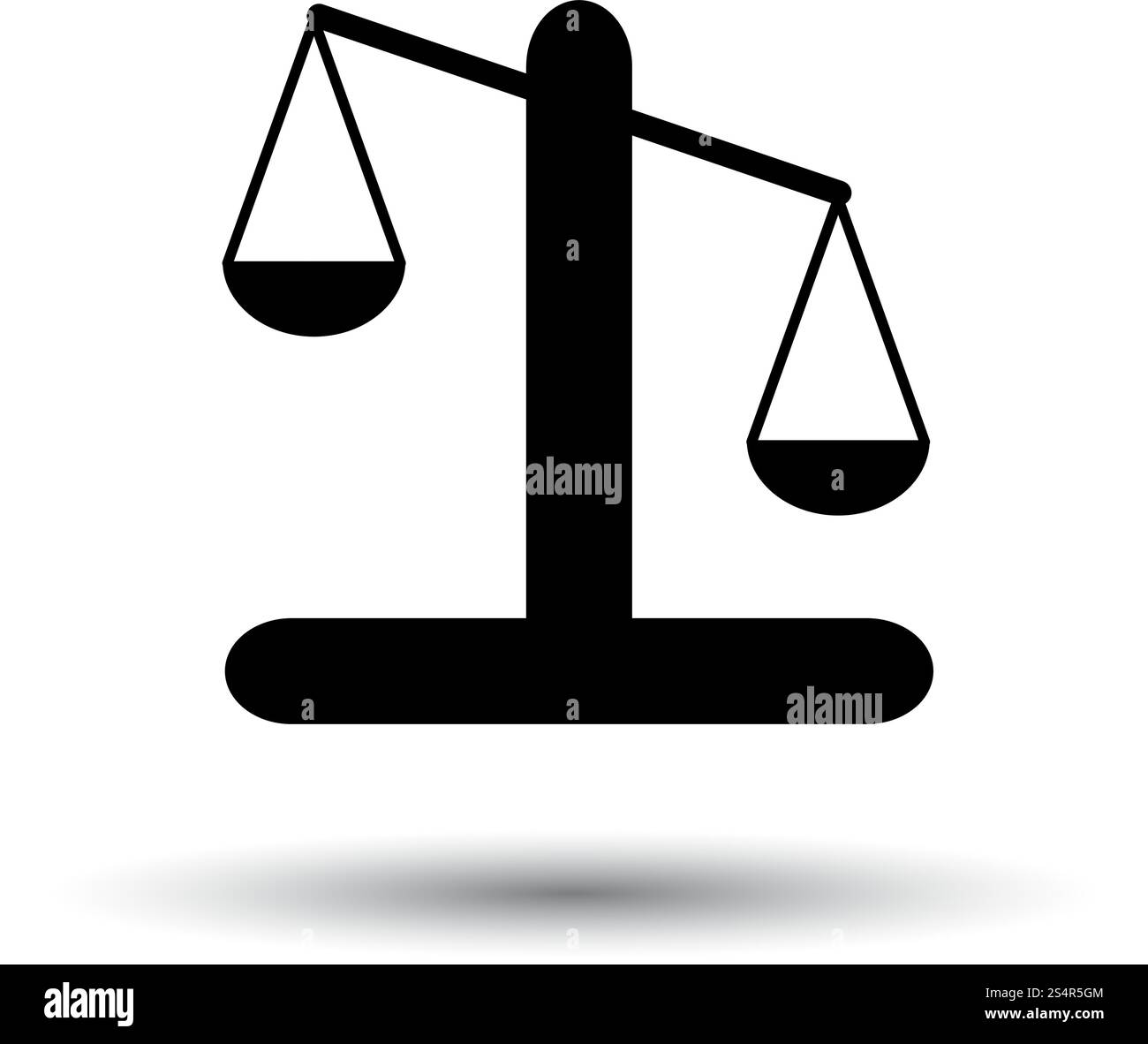 Scale Icon. Black on White Background With Shadow. Vector Illustration ...