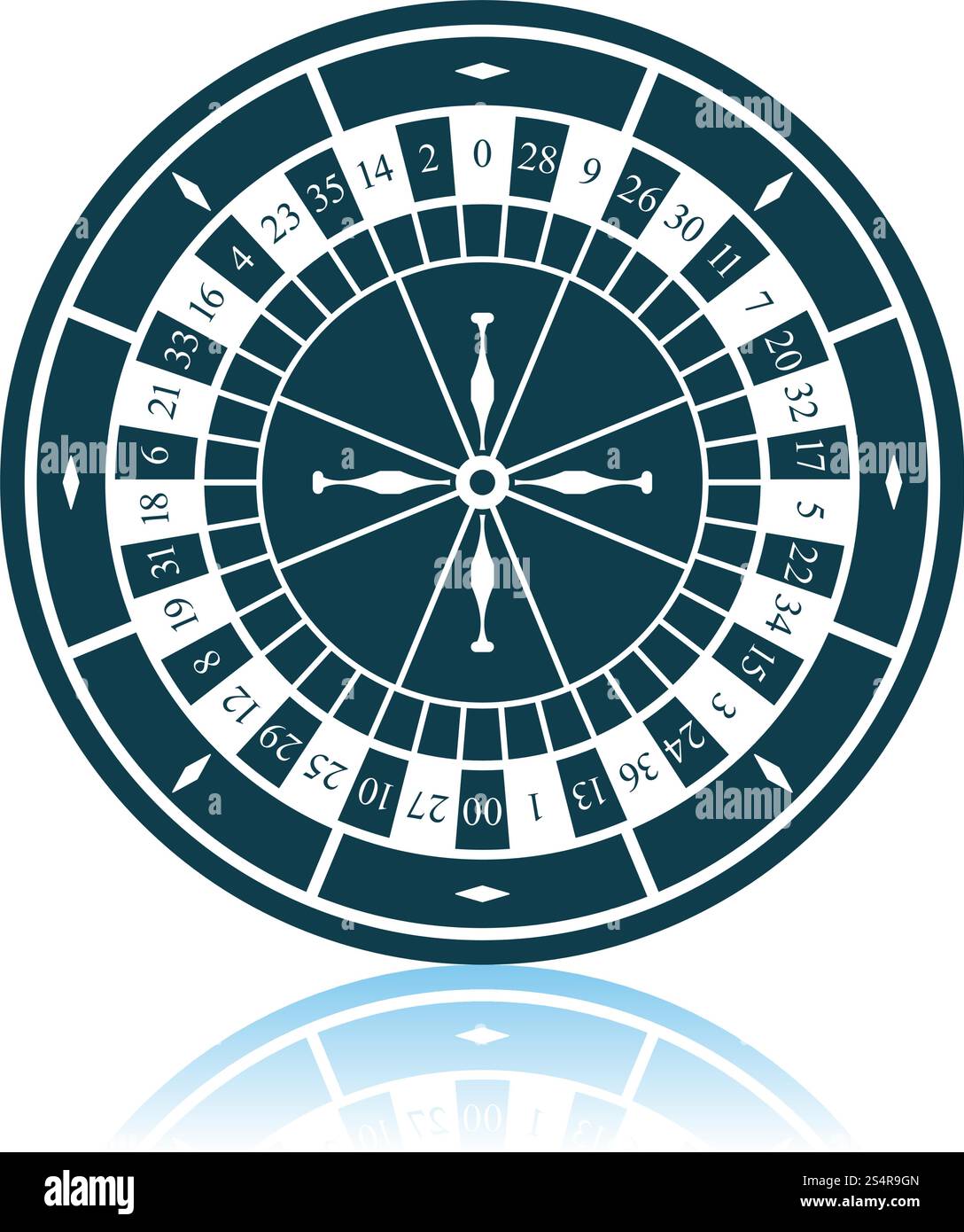 Roulette Wheel Icon. Shadow Reflection Design. Vector Illustration ...