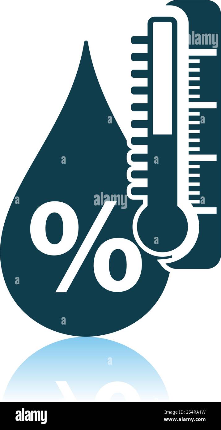 Humidity Icon. Shadow Reflection Design. Vector Illustration. Stock Vector