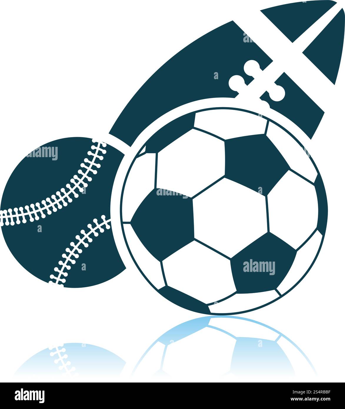 Sport Balls Icon. Shadow Reflection Design. Vector Illustration Stock ...