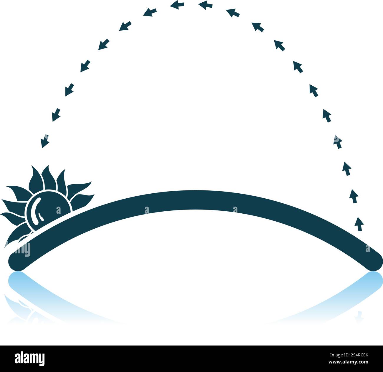 Sunset Icon. Shadow Reflection Design. Vector Illustration. Stock Vector