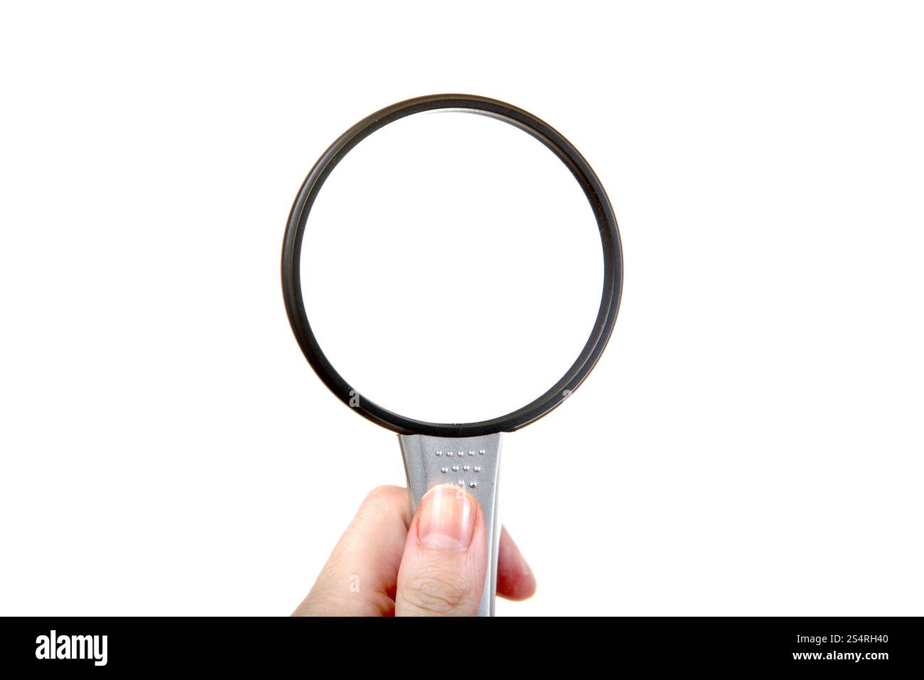 Loupe in a Hand Isolated on the white background Stock Photo - Alamy